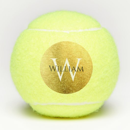 Balles De Tennis Faux Gold Foil Monogramme Initiale Personnalisatio (Devant)