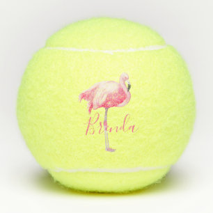 Balles De Tennis Flamant rose rose monogramme