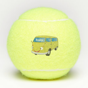 Balles De Tennis Fourgonnette verte lime classique de dessin animé