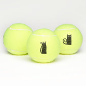 Balles De Tennis Fun Chat Noir (Multiple)