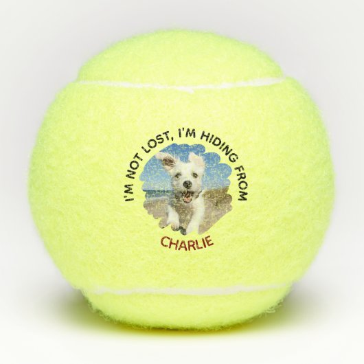 Balles De Tennis Funny “I’m Hiding From” Custom Dog Name & Photo (Devant)