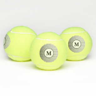Balles De Tennis Grandes Motifs Noires Et Blanches Monogrammes Él