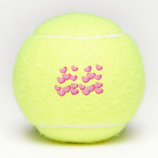 Balles De Tennis Grappe de Coeurs Plutôt Vibrants Nuances de rose (Devant)