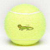 Balles De Tennis Happy green iguana cartoon (Dos)