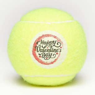 Balles De Tennis Heureuse Sainte-Valentin de tennis avec beaucoup d