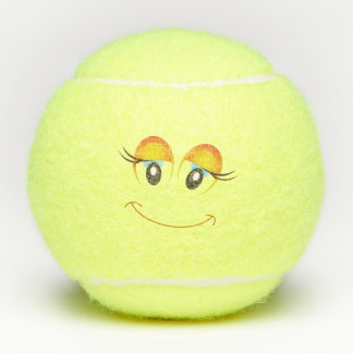Balles de tennis heureuses