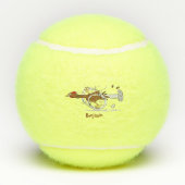 Balles De Tennis Illustration amusante de poulet cool (Dos)
