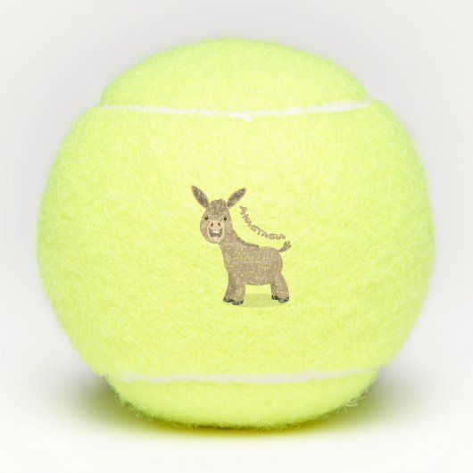 Balles De Tennis Illustration d'âne miniature joyeux (Devant)