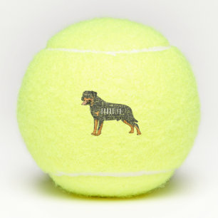 Balles De Tennis Illustration de chien Rottweiler