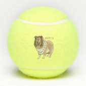 Balles De Tennis Illustration de chien Rough collie (Dos)