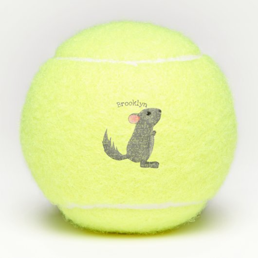 Balles De Tennis Illustration de chinchilla gris mignon (Devant)