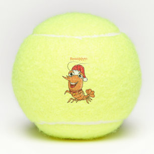 Balles De Tennis Illustration de crevette de Noël heureuse et migno