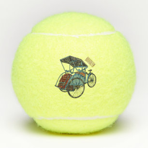 Balles De Tennis Illustration de cyclo-pousse