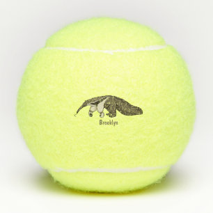 Balles De Tennis Illustration de dessin animé d'Anteater happy