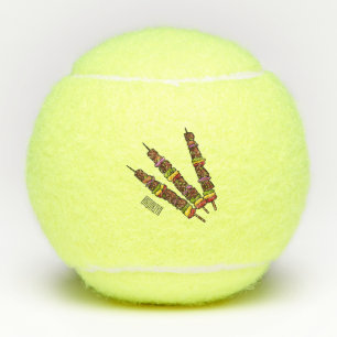 Balles De Tennis Illustration de dessin animé Kebab ou kabob