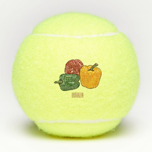 Balles De Tennis Illustration de dessin de Capsicum (Devant)