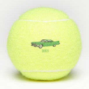 Balles De Tennis Illustration de dessin de voiture classique 1959