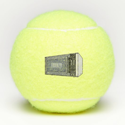 Balles De Tennis Illustration de dessin sur micro-ondes (Devant)