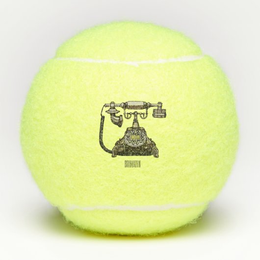 Balles De Tennis Illustration de dessin téléphonique (Devant)