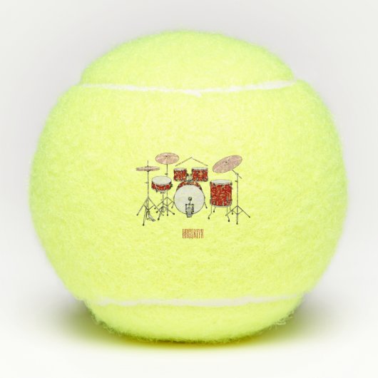 Balles De Tennis Illustration de kit de batterie (Devant)