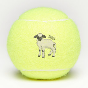 Balles De Tennis Illustration de la caricature de mouton Valais Bla