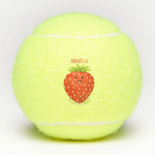 Balles De Tennis Illustration de la fraise Cute kawaii