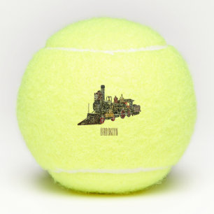 Balles De Tennis Illustration de la locomotive à vapeur