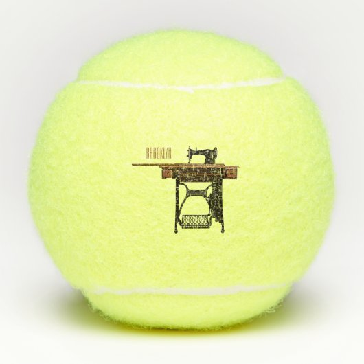 Balles De Tennis Illustration de la machine à coudre (Devant)