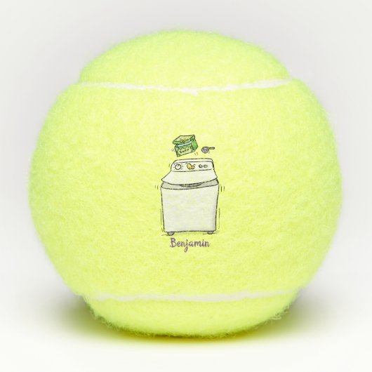 Balles De Tennis Illustration de lave-linge mignonne (Devant)