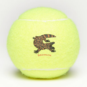 Balles De Tennis Illustration de lézard géant affamé