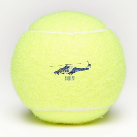 Balles De Tennis Illustration de l'hélicoptère de police (Devant)