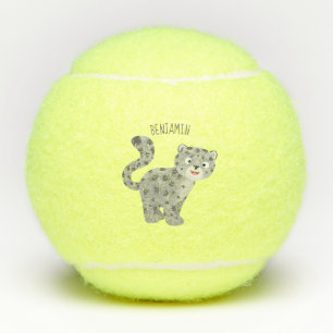 Balles De Tennis Illustration de mignon léopard des neiges