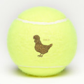Balles De Tennis Illustration de poulet à la polis chamois (Dos)