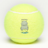 Balles De Tennis Illustration de saut en hippo mignon (Dos)