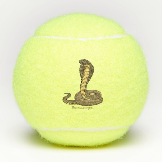 Balles De Tennis Illustration de serpent à cobra Brown (Devant)
