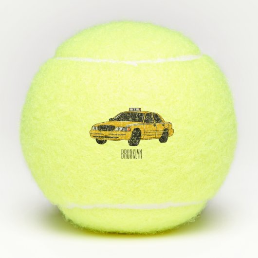 Balles De Tennis Illustration de taxi (Devant)