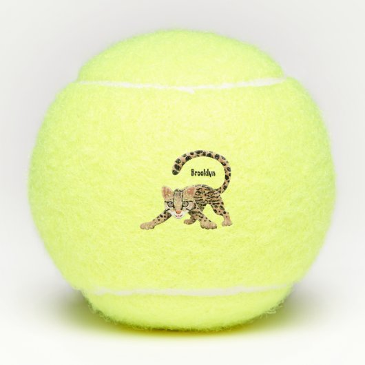 Balles De Tennis Illustration d'ocelot mignon (Devant)