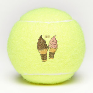 Balles De Tennis Illustration du cône de crème glacée