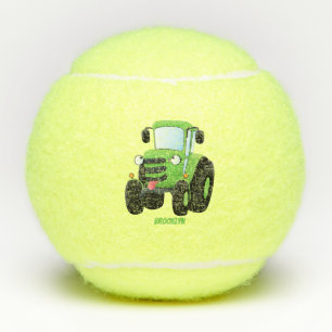 Balles De Tennis Illustration du joli joyeux tracteur agricole vert