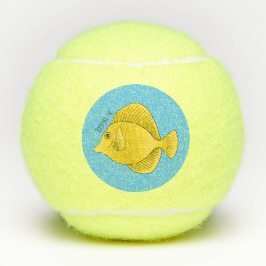 Balles De Tennis Illustration du poisson-tang jaune (Devant)