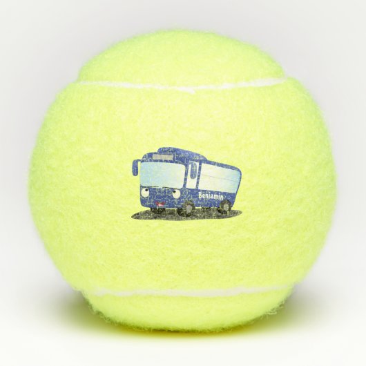 Balles De Tennis Illustration d'un bus moderne bleu mignon (Devant)