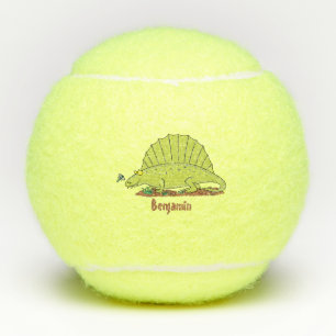 Balles De Tennis Illustration d'un dimétrodon vert mignon