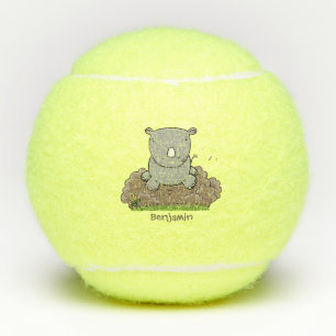 Balles De Tennis Illustration d'un petit rhinocéros