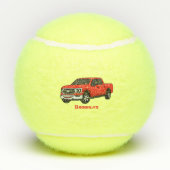 Balles De Tennis Illustration d'une camionnette rouge mou (Dos)