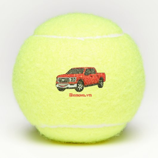 Balles De Tennis Illustration d'une camionnette rouge mou (Devant)