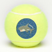 Balles De Tennis Illustration joyeuse du grand requin blanc (Dos)