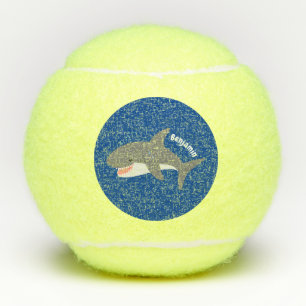Balles De Tennis Illustration joyeuse du grand requin blanc