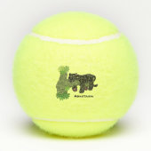 Balles De Tennis Image de dessin animé de chat en panthère noire ja (Dos)