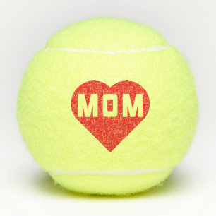 Balles De Tennis J'aime maman Coeur rouge