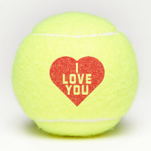 Balles De Tennis Je t'aime Coeur Rouge